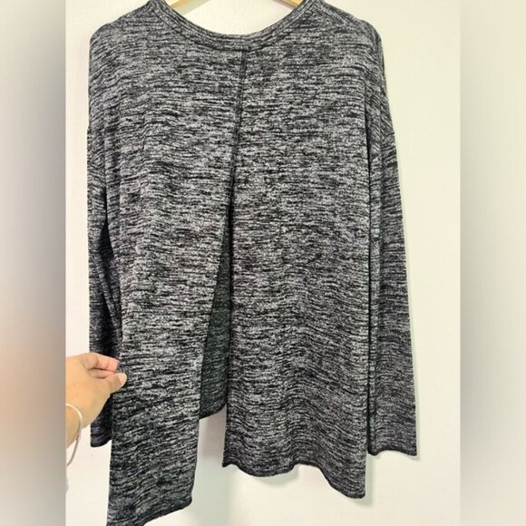 Wilfred Free Heathered Black Long Sleeve V-Neck Top - Size S - Picture 4 of 11